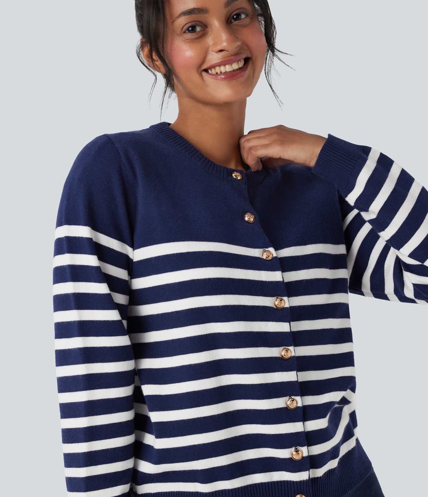 Color Block Striped Work Cardigan