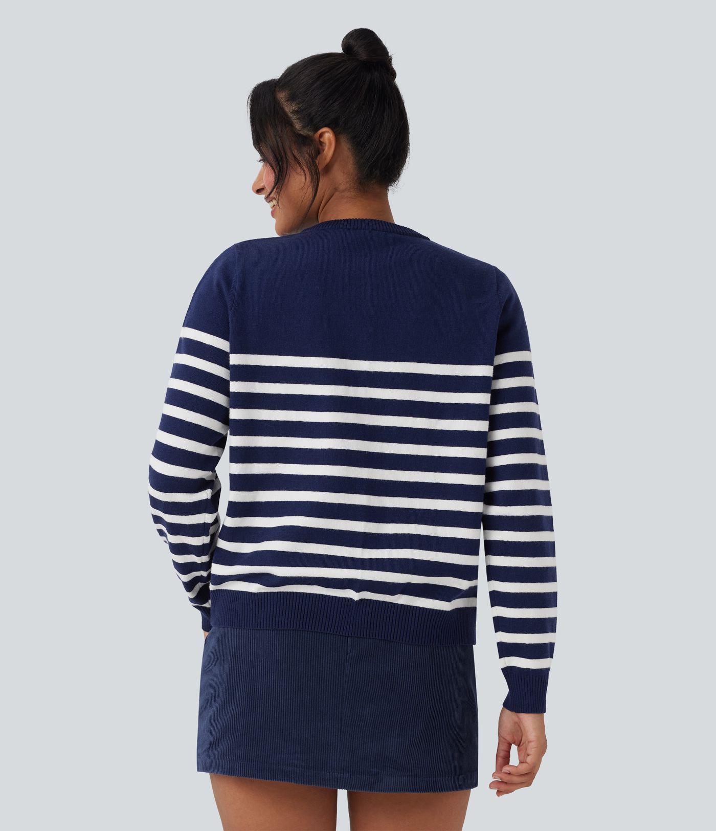 Color Block Striped Work Cardigan