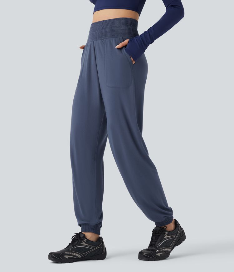 Seamless Flow High Waisted Workout Joggers with Pockets