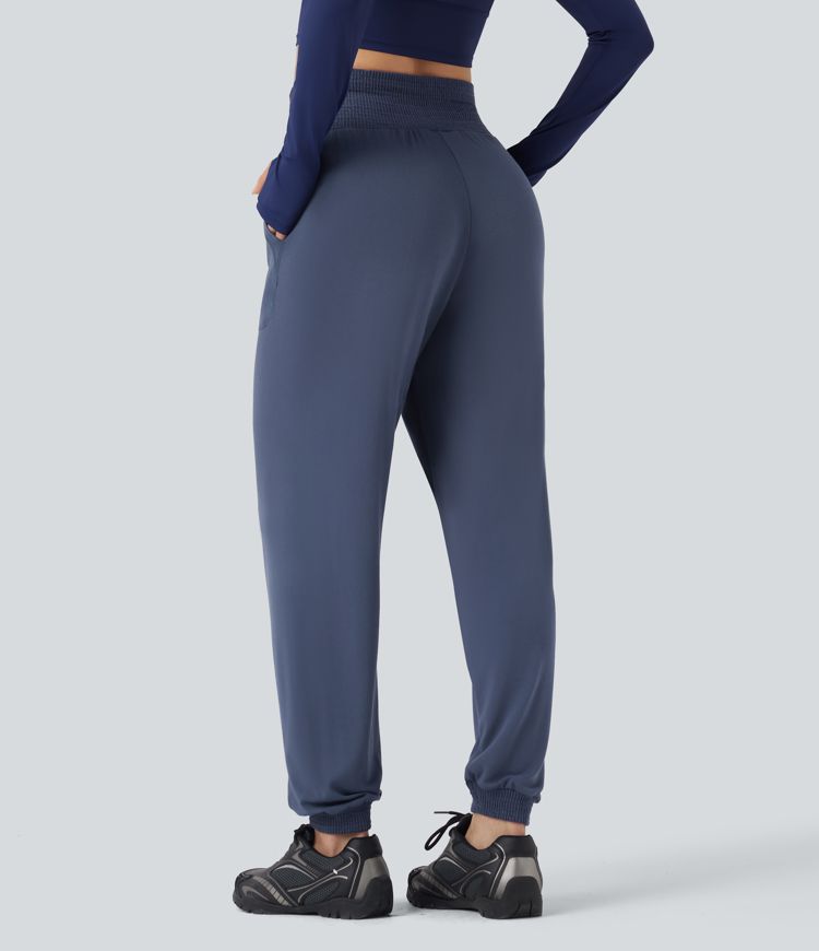 Seamless Flow High Waisted Workout Joggers with Pockets
