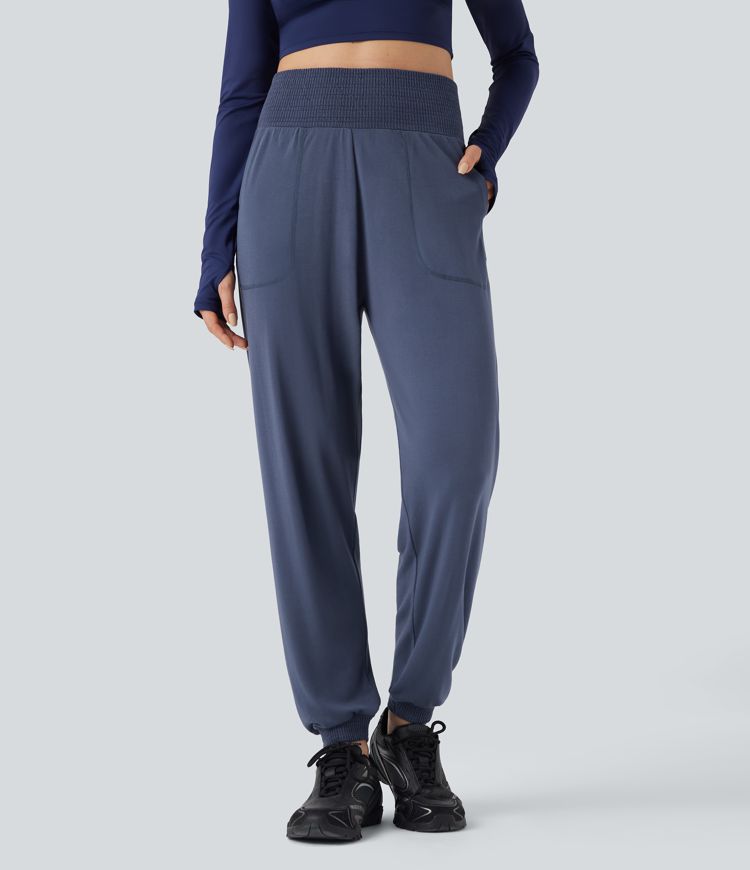 Seamless Flow High Waisted Workout Joggers with Pockets