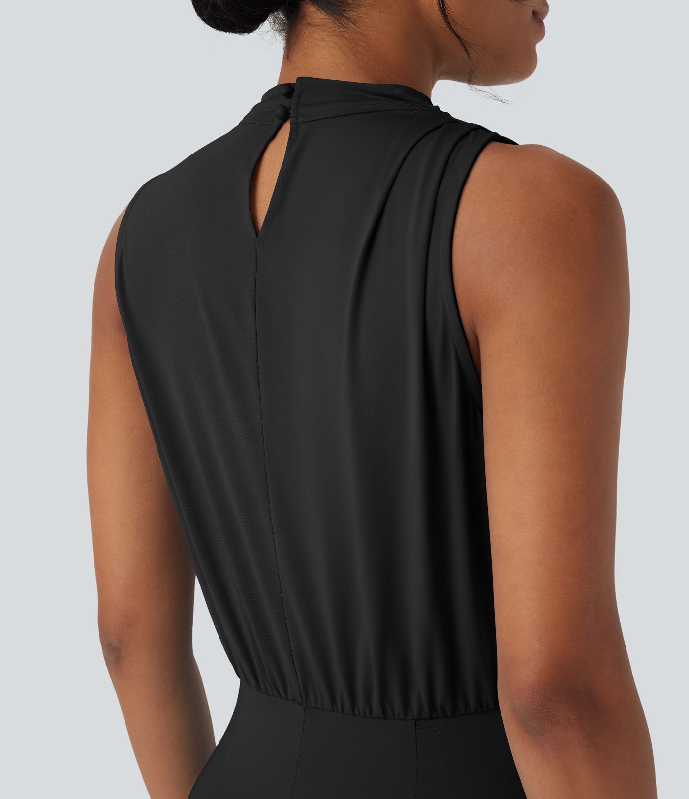 Robe longue sans manches dos découpé à ourlet tulipe