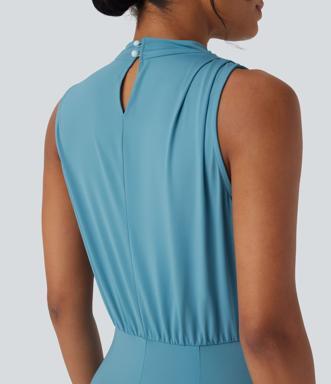 Sleeveless Keyhole Back Tulip Hem Maxi Dress