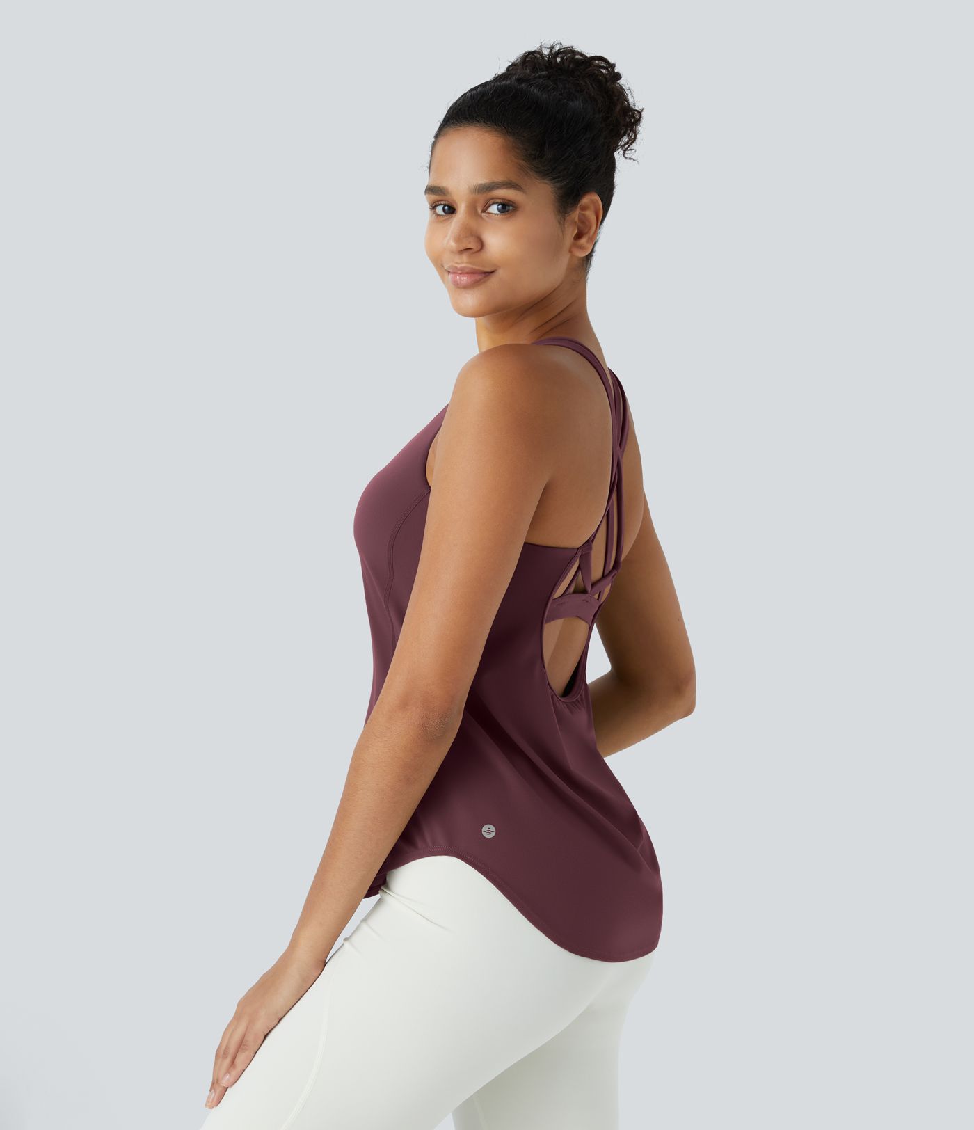 Halara UltraSculpt™ Round Neck Curved Hem Workout Tank Top
