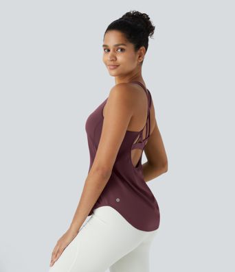 Halara UltraSculpt™ Round Neck Curved Hem Workout Tank Top