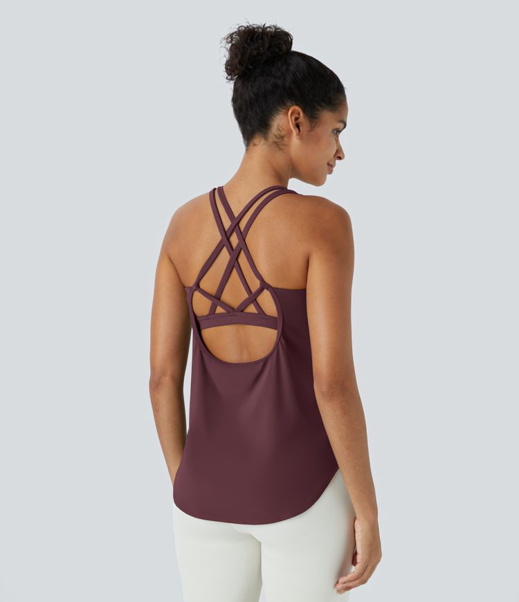 Halara UltraSculpt™ Round Neck Curved Hem Workout Tank Top