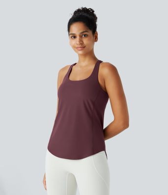 Halara UltraSculpt™ Round Neck Curved Hem Workout Tank Top