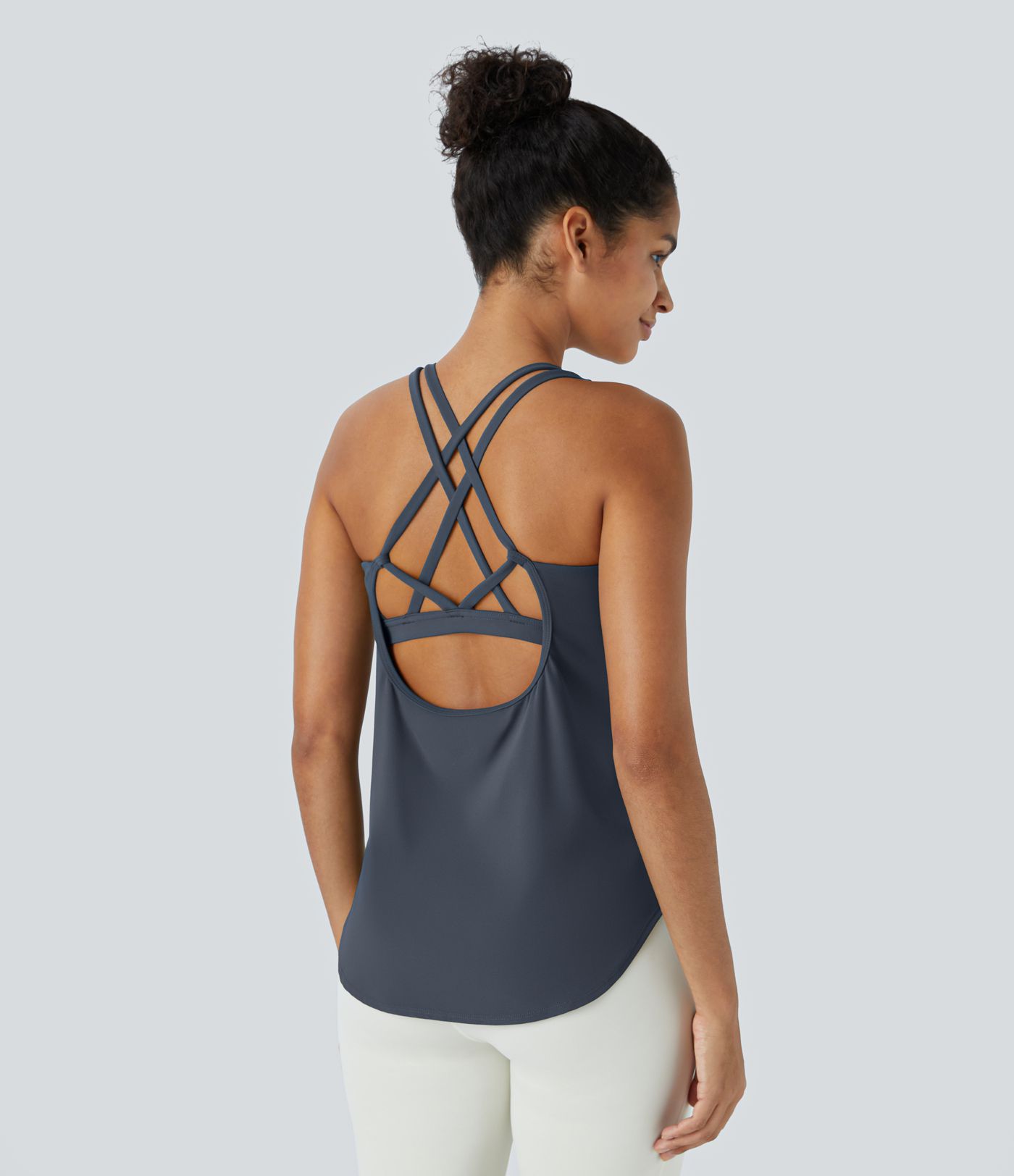 Halara UltraSculpt™ Round Neck Curved Hem Workout Tank Top