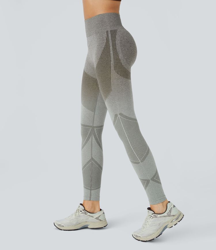 Seamless Flow High Waisted Gradient Running Leggings