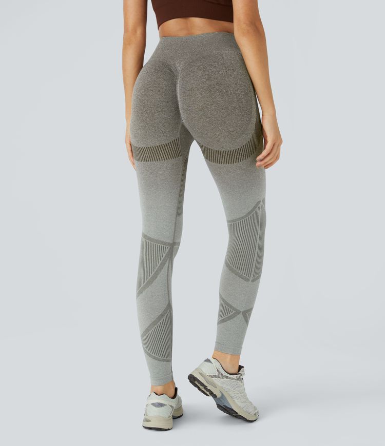 Seamless Flow High Waisted Gradient Running Leggings