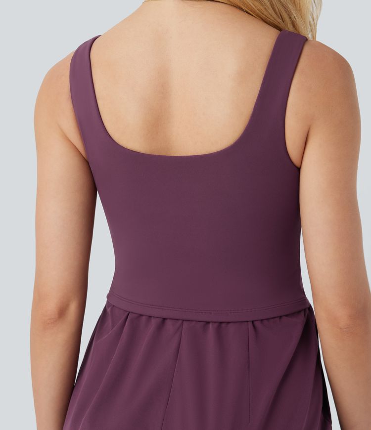 Breezeful™ Sleeveless U Back Quick Dry Casual Jumpsuit with Pockets-Easy Peezy Edition