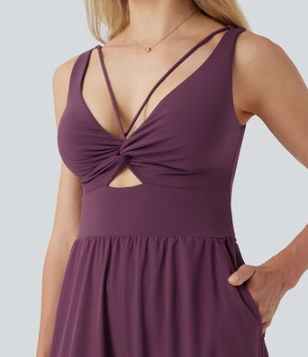 Breezeful™ Sleeveless U Back Quick Dry Casual Jumpsuit with Pockets-Easy Peezy Edition