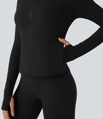 Halara UltraSculpt™ Stand Collar Long Sleeve Thumb Hole Yoga Curvy Jacket with Pockets