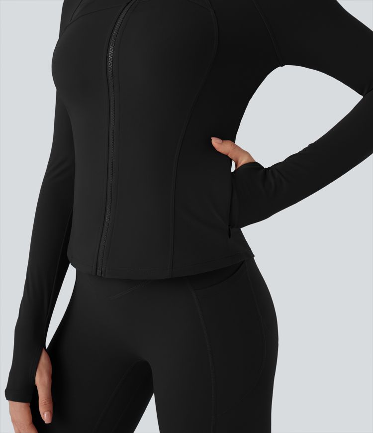 Halara UltraSculpt™ Stand Collar Long Sleeve Thumb Hole Yoga Curvy Jacket with Pockets