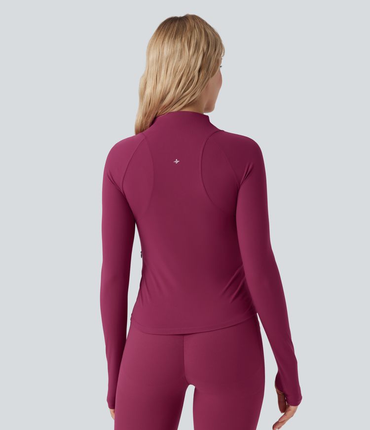 Halara UltraSculpt™ Stand Collar Long Sleeve Thumb Hole Yoga Jacket with Pockets