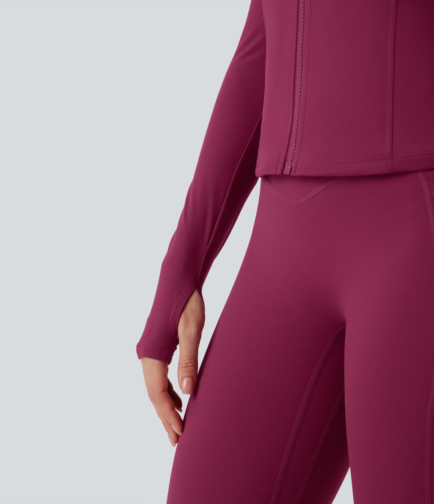 Halara UltraSculpt™ Stand Collar Long Sleeve Thumb Hole Yoga Curvy Jacket with Pockets