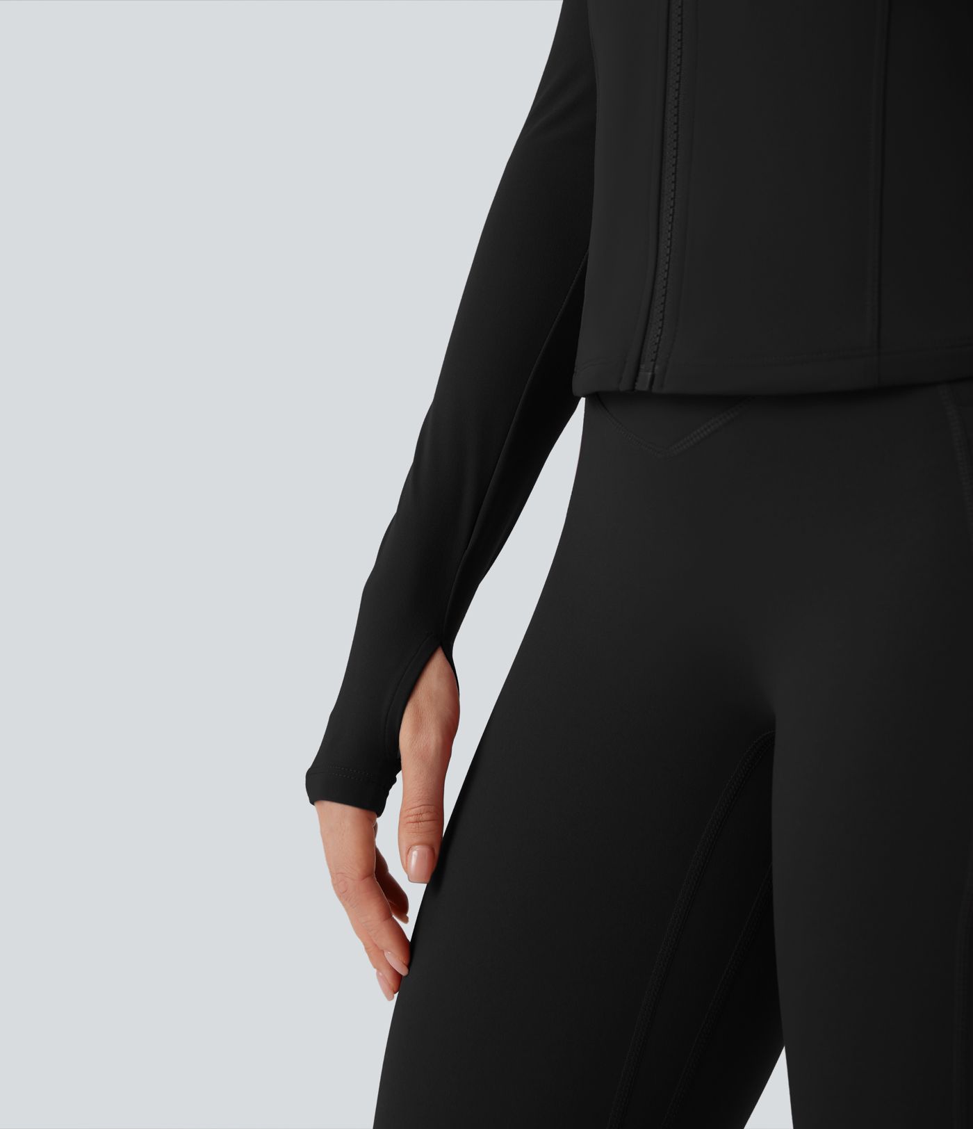 Halara UltraSculpt™ Stand Collar Long Sleeve Thumb Hole Yoga Curvy Jacket with Pockets