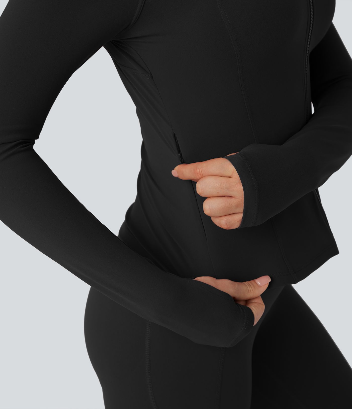 Halara UltraSculpt™ Stand Collar Long Sleeve Thumb Hole Yoga Curvy Jacket with Pockets