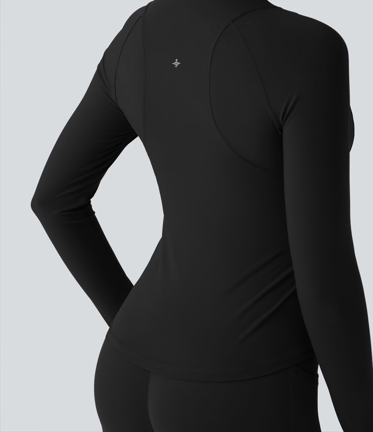 Halara UltraSculpt™ Stand Collar Long Sleeve Thumb Hole Yoga Curvy Jacket with Pockets