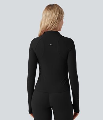 Halara UltraSculpt™ Stand Collar Long Sleeve Thumb Hole Yoga Curvy Jacket with Pockets