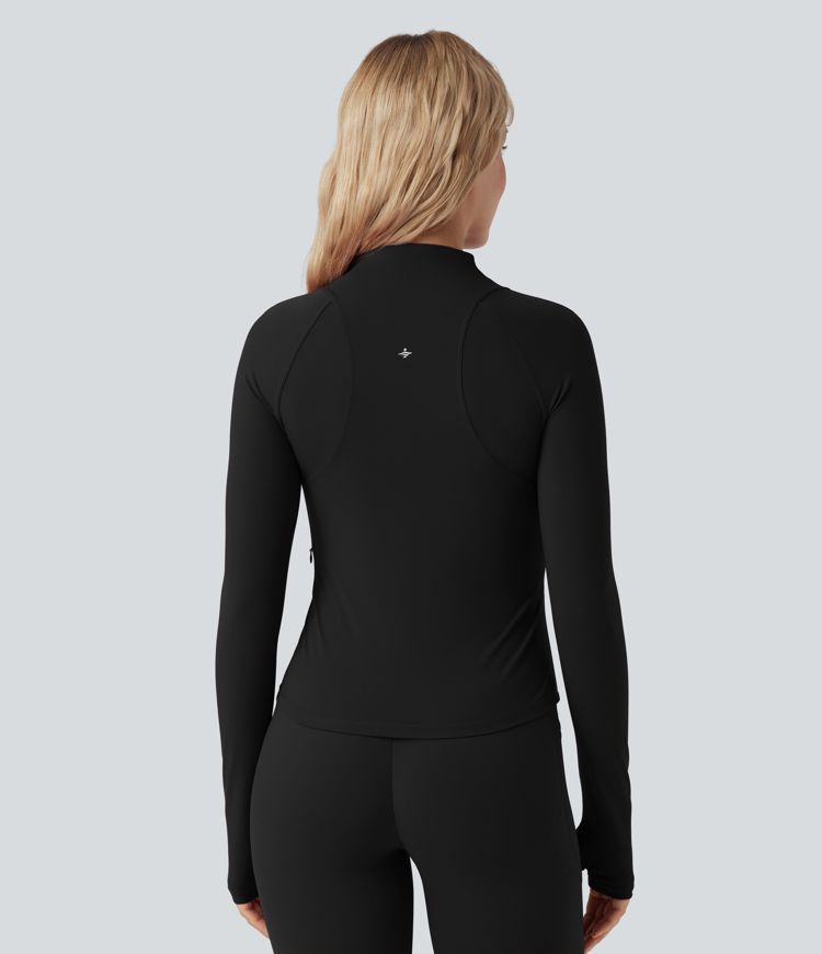 Halara UltraSculpt™ Stand Collar Long Sleeve Thumb Hole Yoga Jacket with Pockets