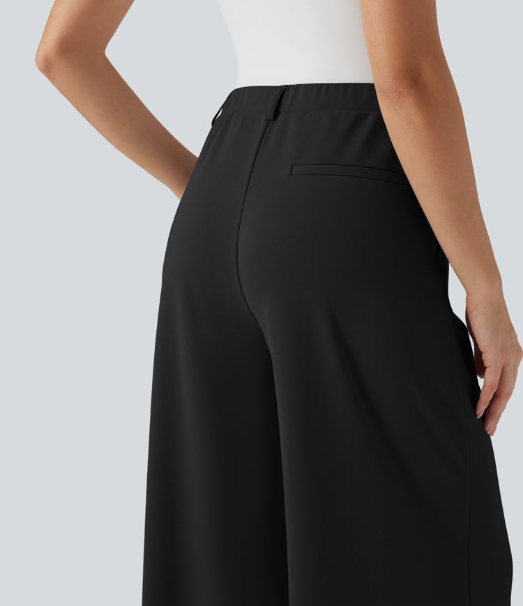 Halara Flex™ High Waisted Palazzo Wide Leg Crepe Work Pants with Pockets