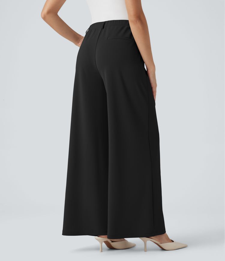 Halara Flex™ High Waisted Palazzo Wide Leg Crepe Work Pants with Pockets
