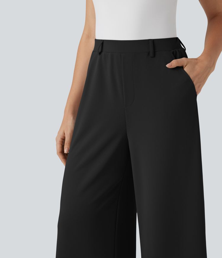 Halara Flex™ High Waisted Palazzo Wide Leg Crepe Work Pants with Pockets