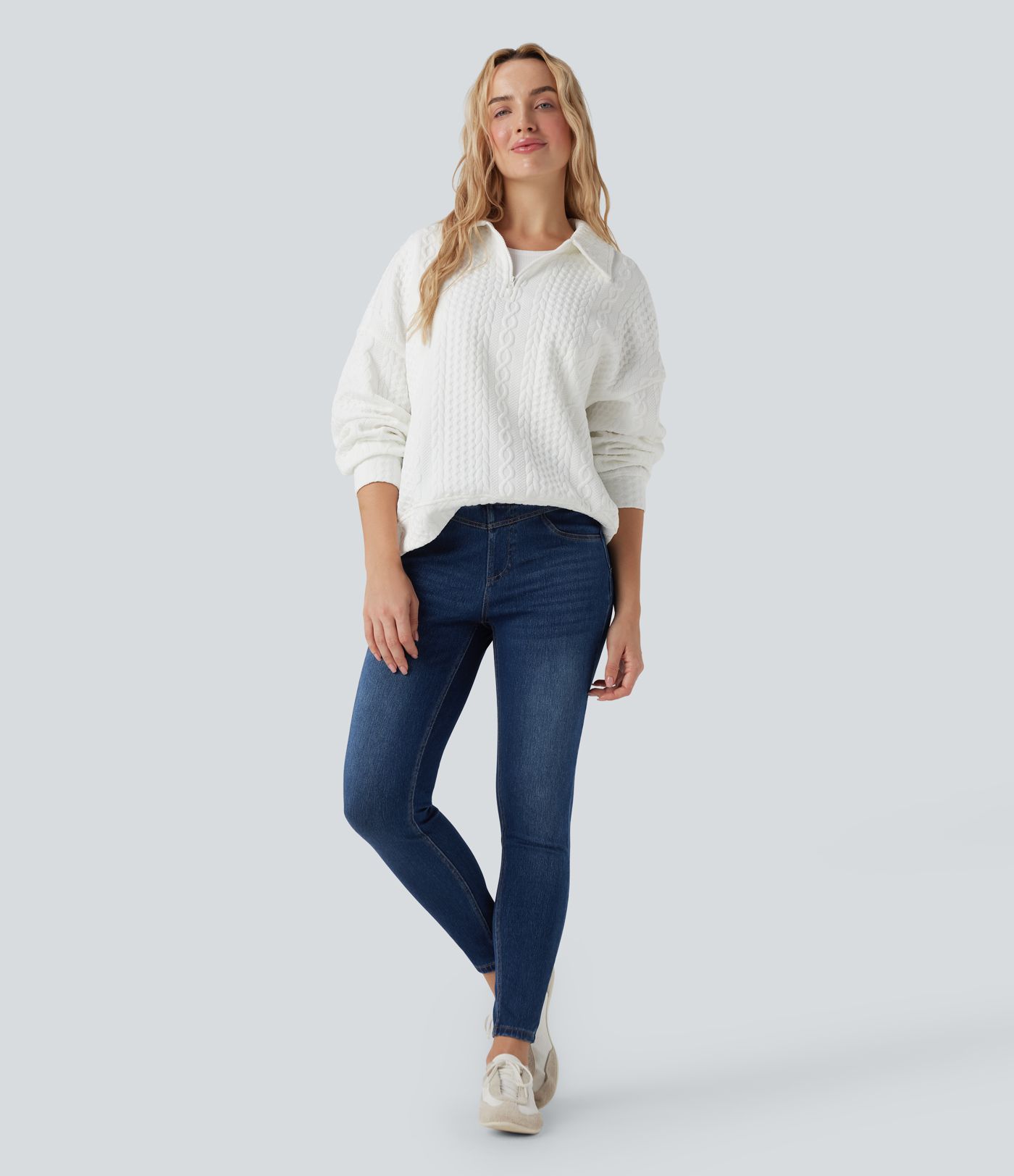 Halara Flex™ High Waisted Tummy Control Denim Casual Skinny 7/8 Leggings with Pockets