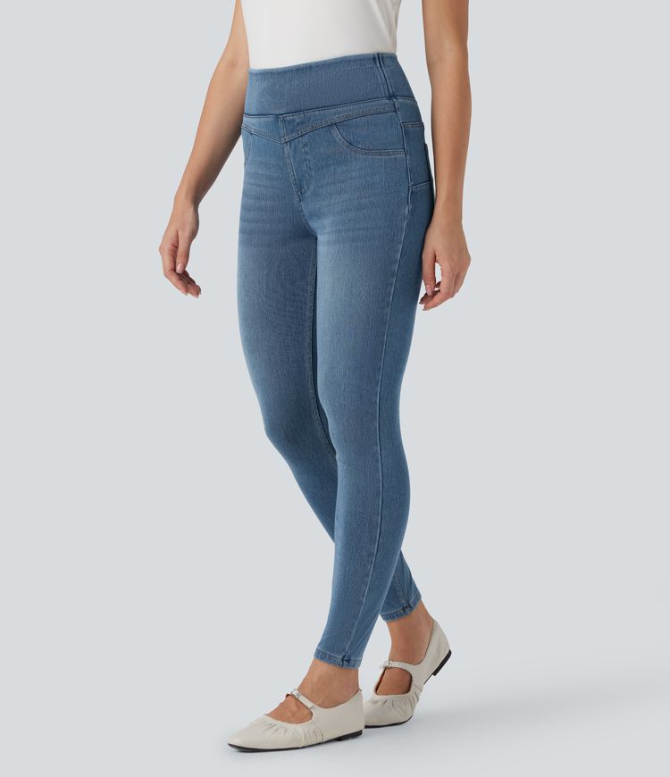 Halara Flex™ High Waisted Tummy Control Denim Casual Skinny 7/8 Leggings with Pockets