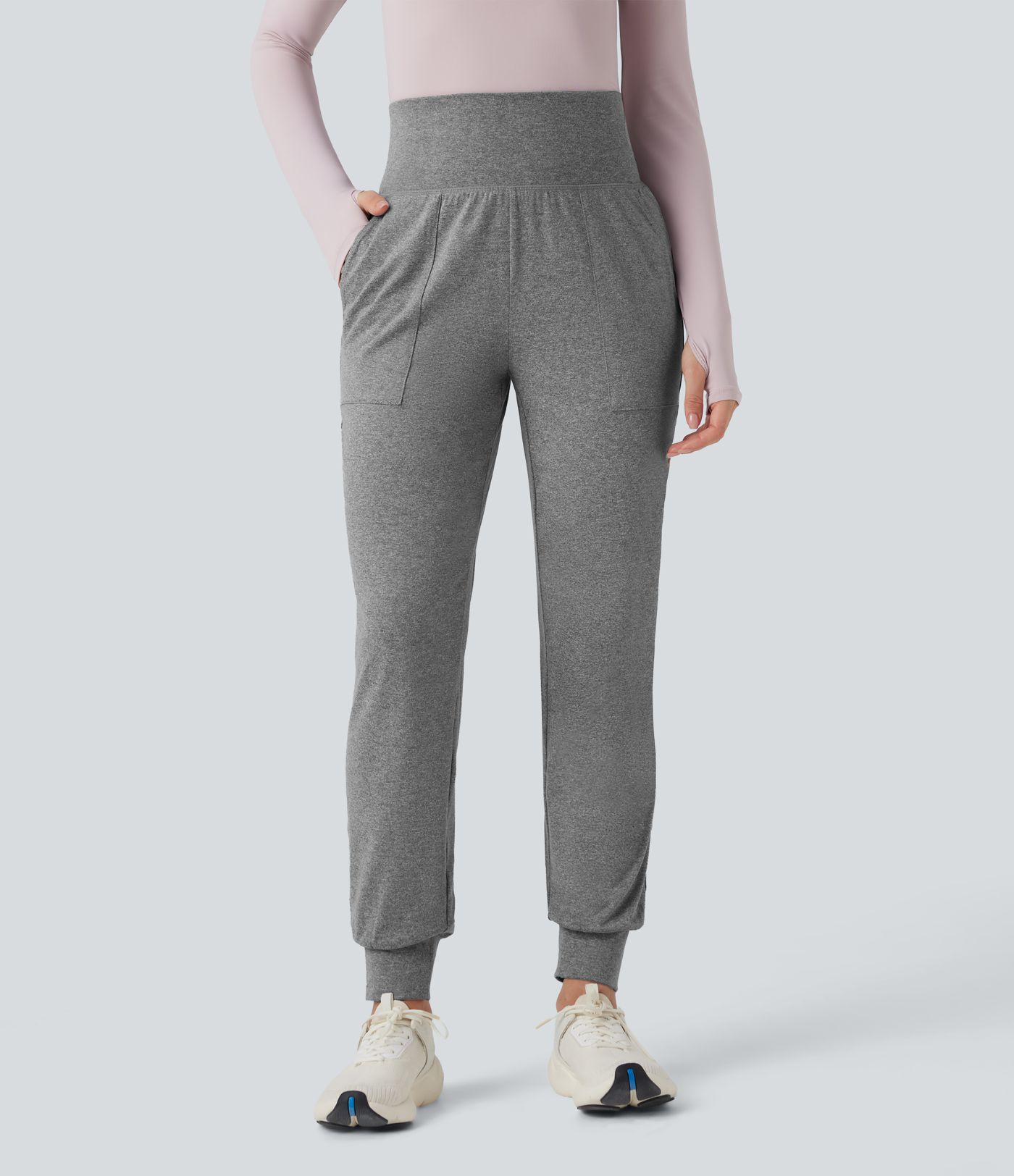 High Waisted Tapered Yoga Joggers with Pockets