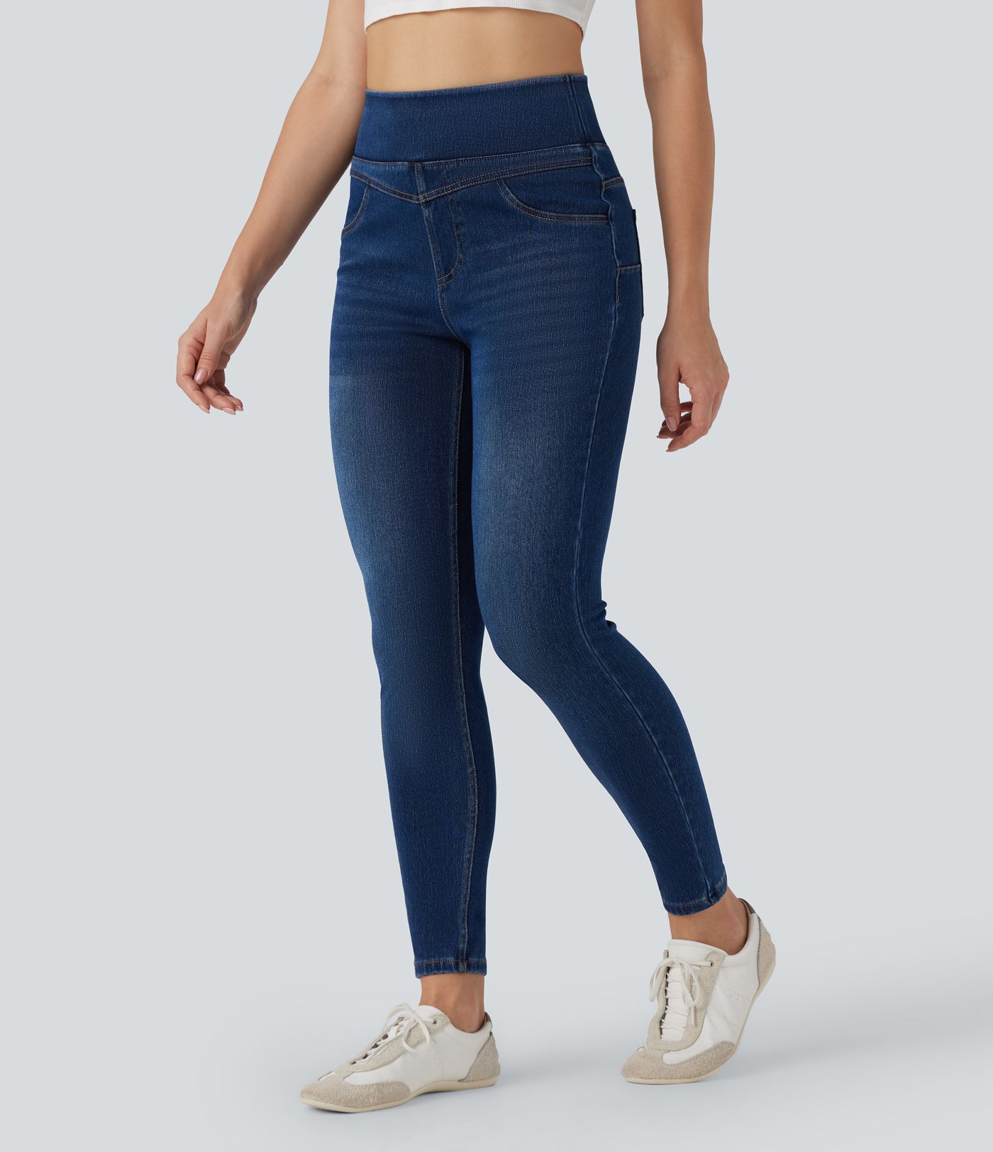 Halara Flex™ High Waisted Denim Casual Skinny 7/8 Leggings with Pockets