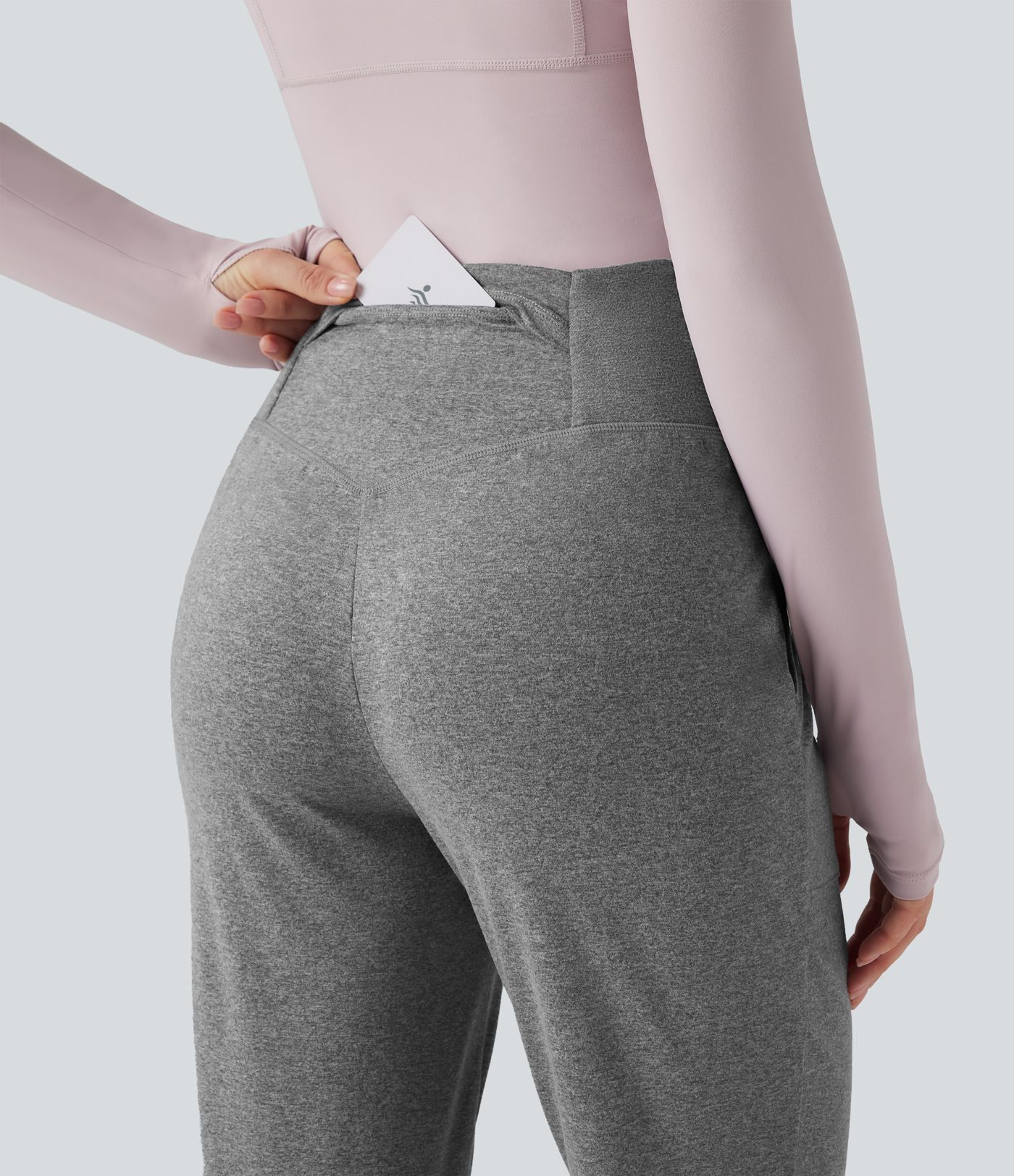 High Waisted Tapered Yoga Joggers with Pockets
