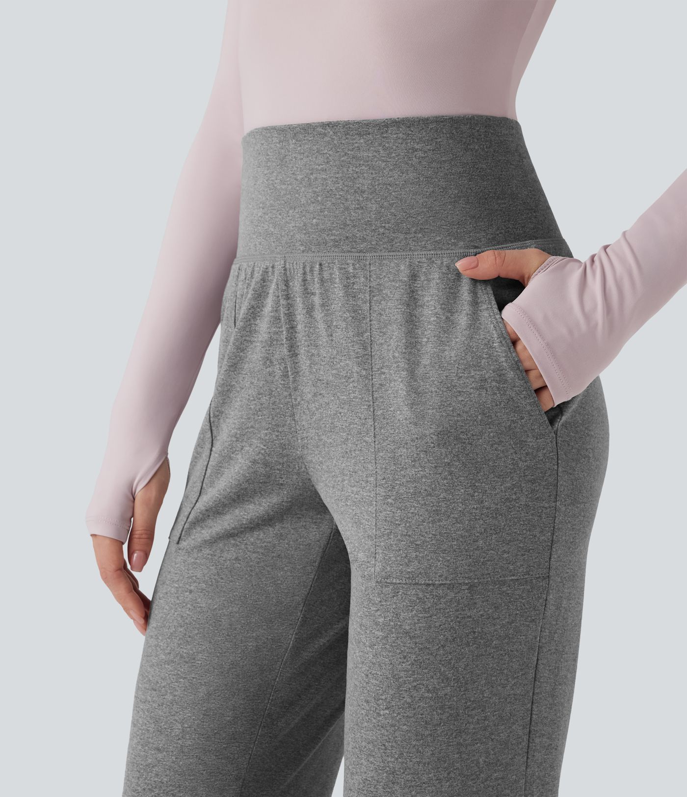 High Waisted Tapered Yoga Joggers with Pockets