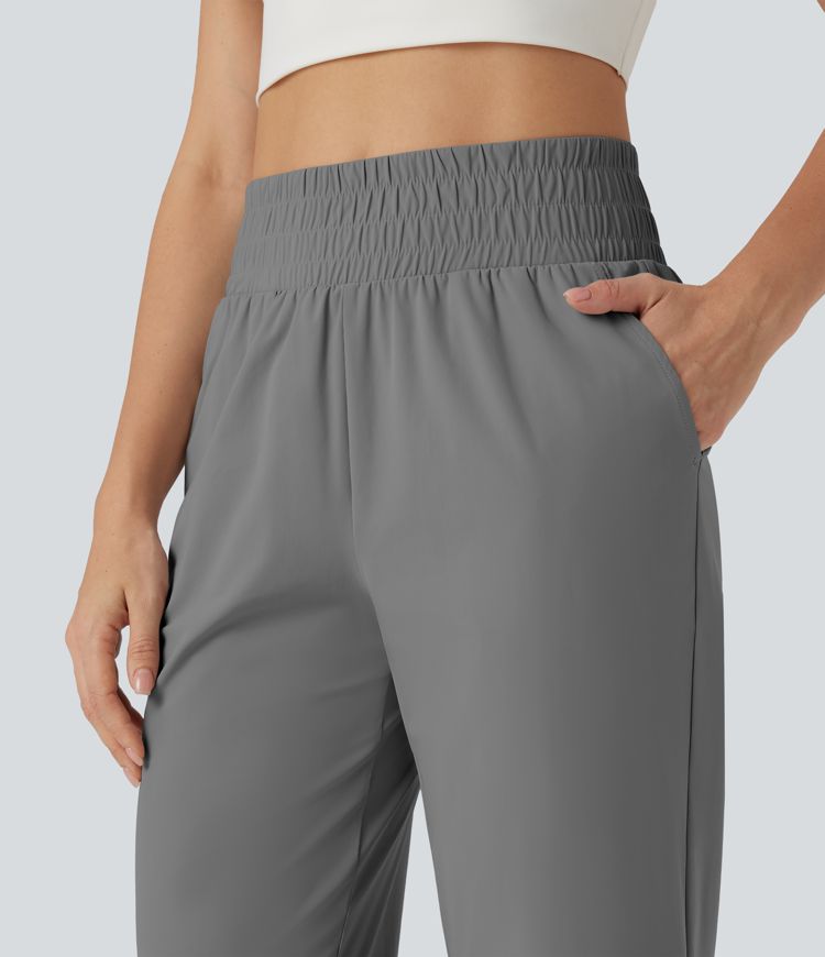 High Waisted Tapered Yoga Pants with Pockets