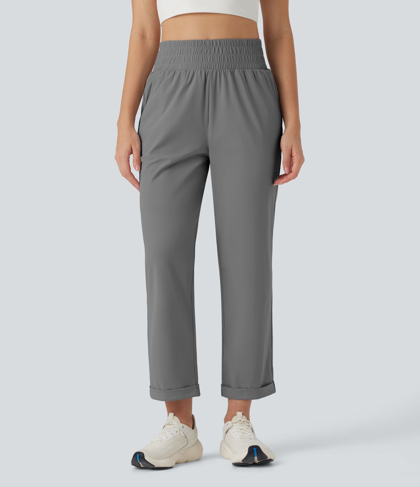 High Waisted Tapered Yoga Pants with Pockets