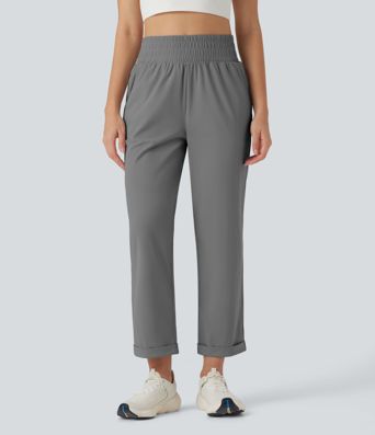 High Waisted Tapered Yoga Pants with Pockets