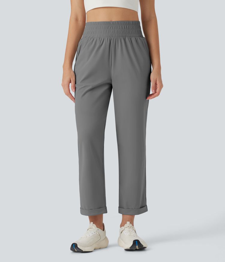 High Waisted Tapered Yoga Pants with Pockets