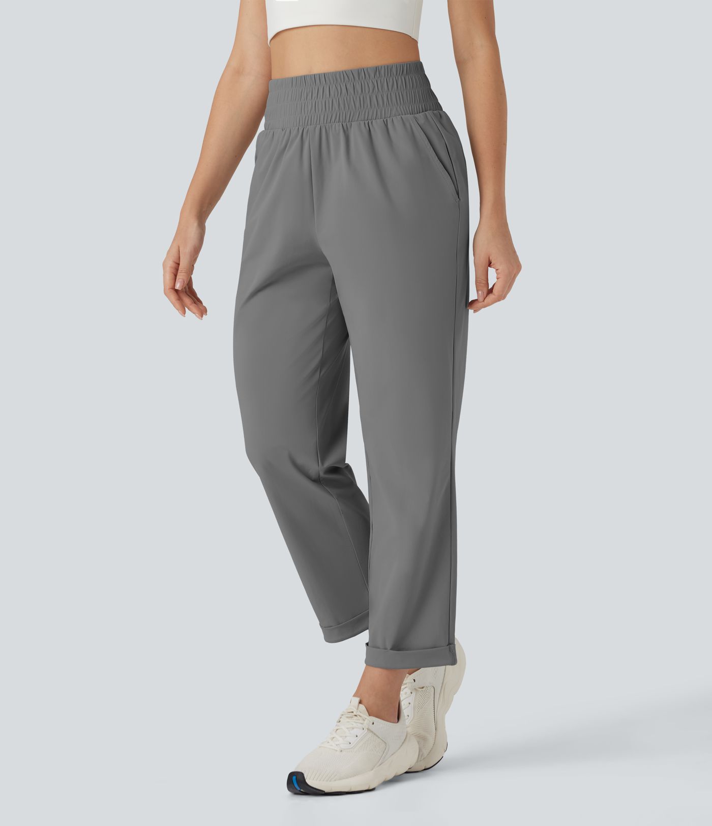 High Waisted Tapered Yoga Pants with Pockets