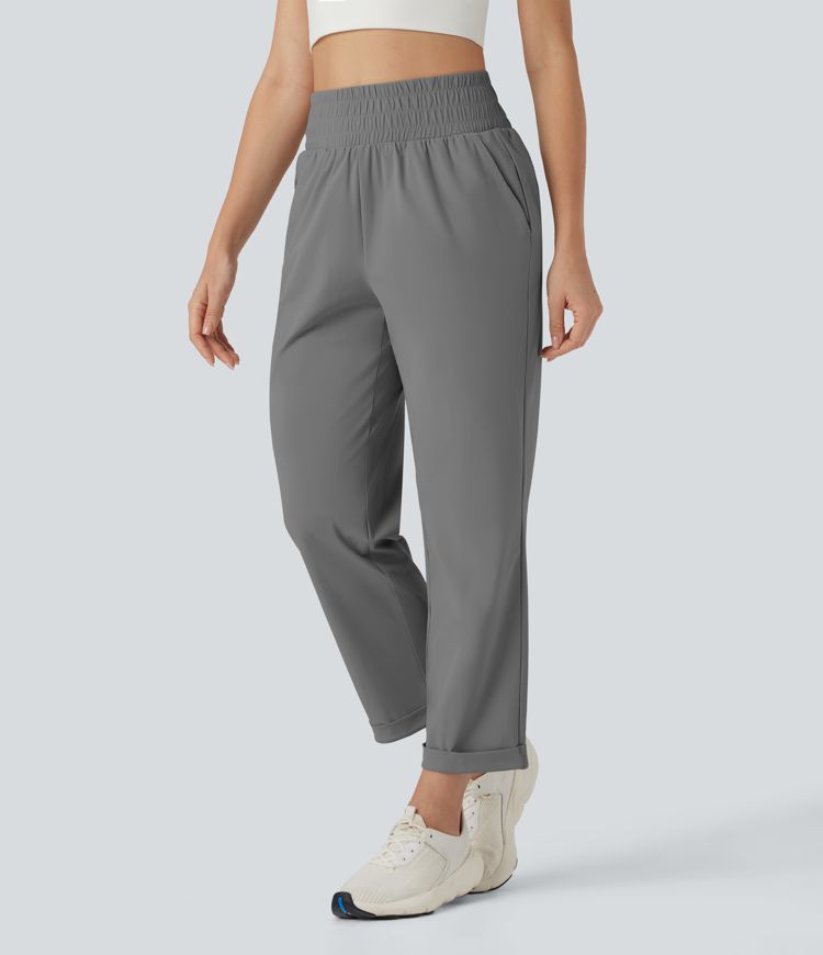 High Waisted Tapered Yoga Pants with Pockets