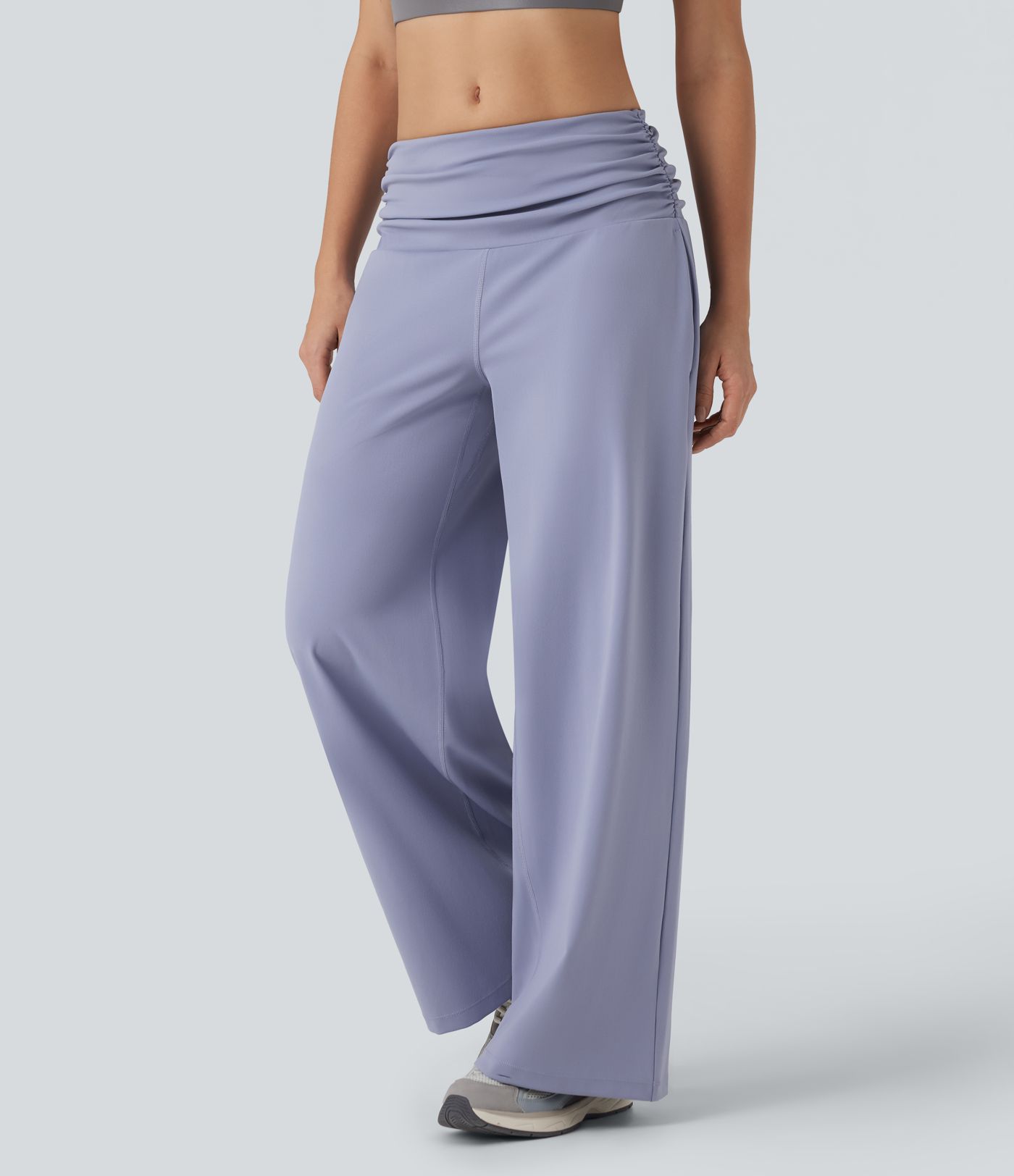 DayStretch Low Rise Tummy Control Ruched Wide Leg Dance Pants with Pockets