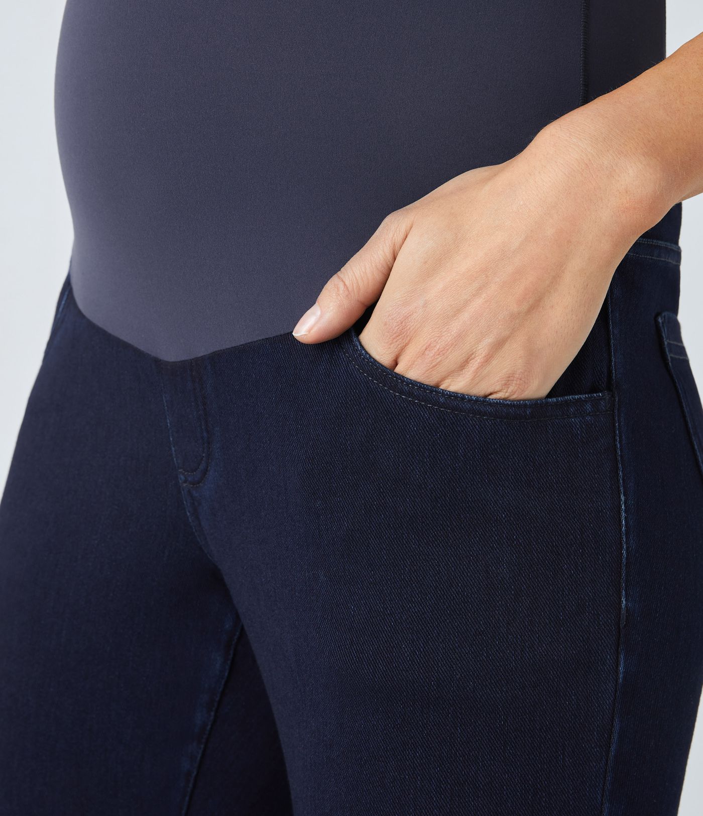 Leggings premamá Halara Flex™ Denim elástico 7/8 tiro súper alto múltiple bolsillo mezclilla