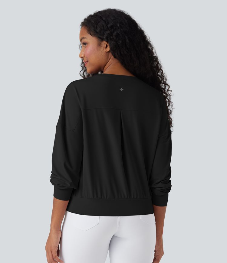Round Neck Long Sleeve Yoga Sports Top