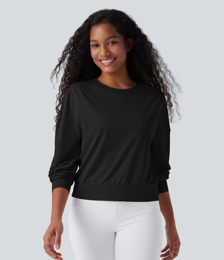 Round Neck Long Sleeve Yoga Sports Top