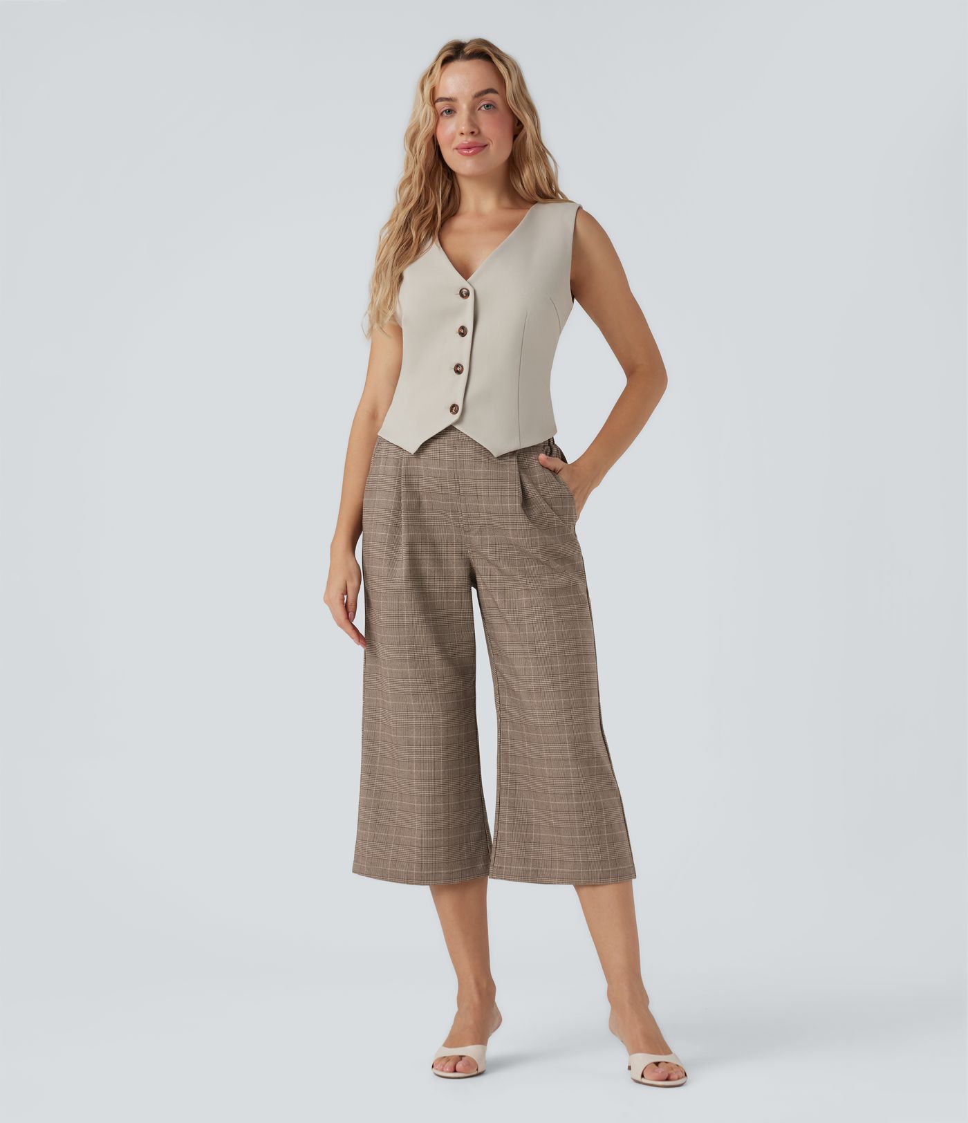 Halara Flex™ High Waisted Bootcut Houndstooth Work Pants with Pockets