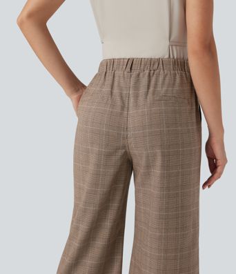 Halara Flex™ High Waisted Bootcut Houndstooth Work Pants with Pockets