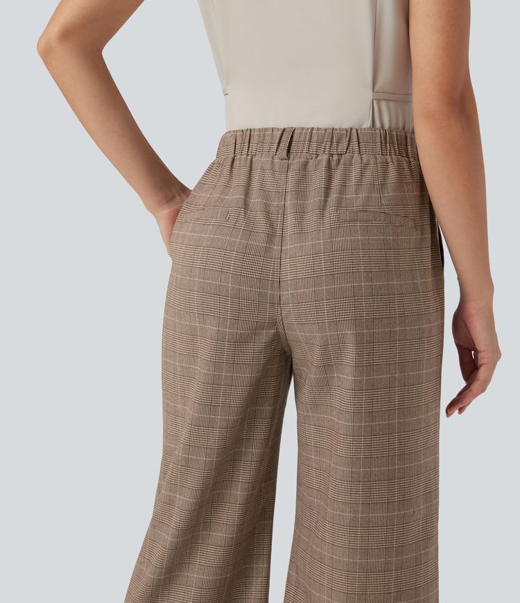 Halara Flex™ High Waisted Bootcut Houndstooth Work Pants with Pockets