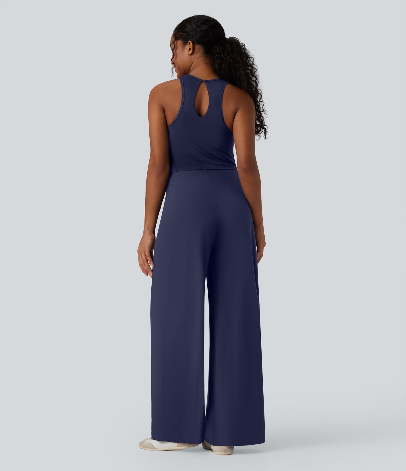 Breezeful™ Sleeveless Cut Out Quick Dry Casual Jumpsuit with Pockets-Easy Peezy