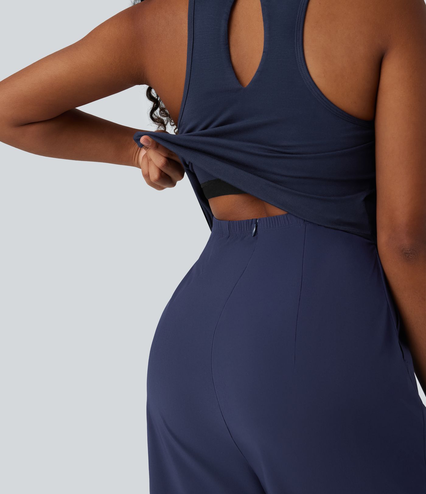 Breezeful™ Sleeveless Cut Out Quick Dry Casual Jumpsuit with Pockets-Easy Peezy