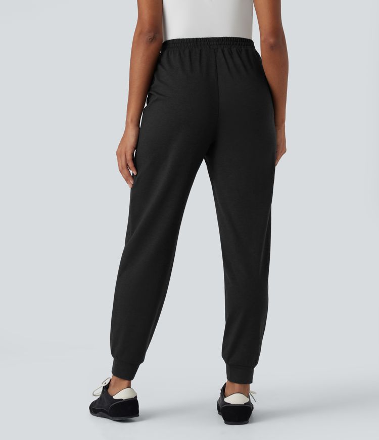 High Waisted Quick Dry Casual Heathered Joggers with Pockets-UPF40+